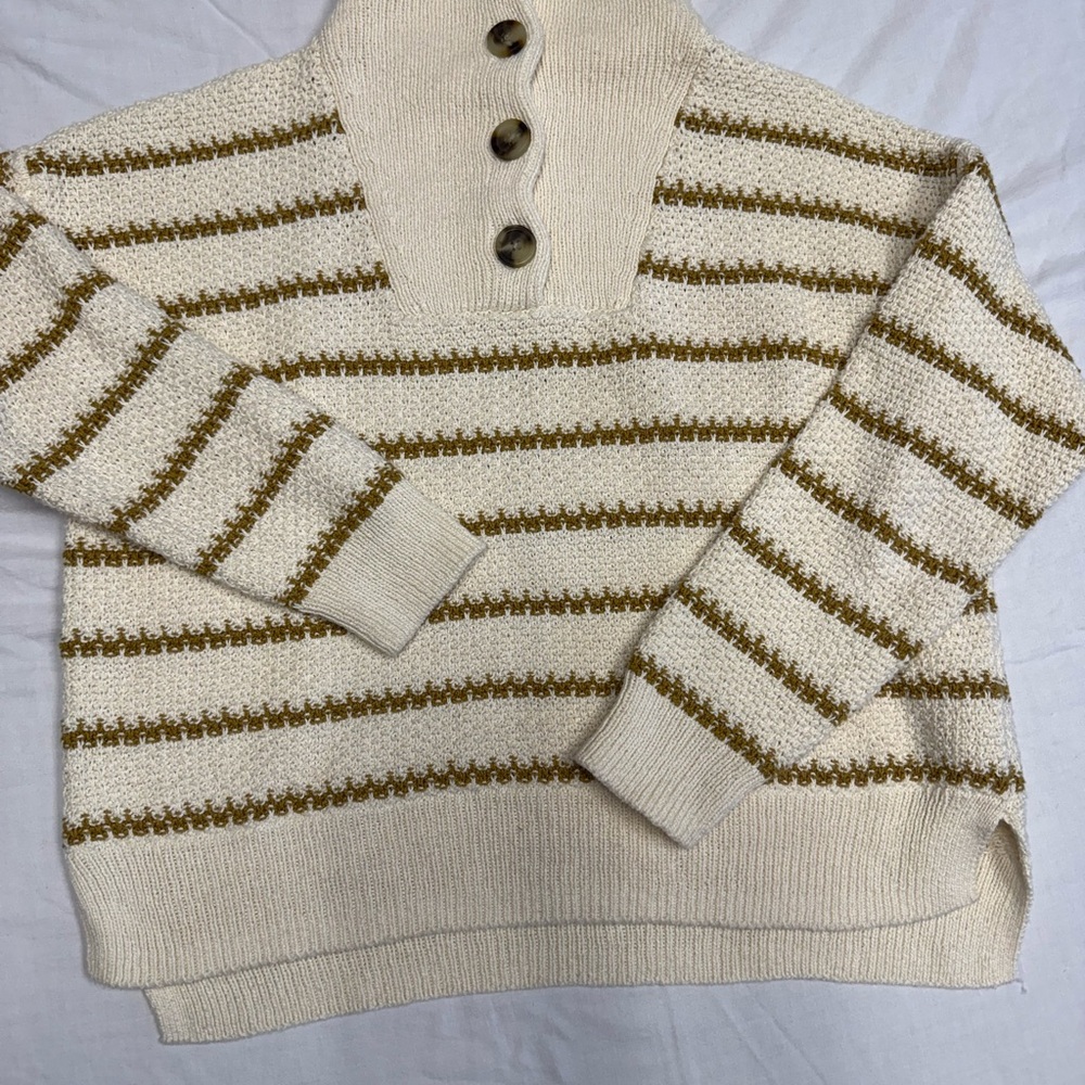 Madewell Cream Knit Sweater cowl turtle small